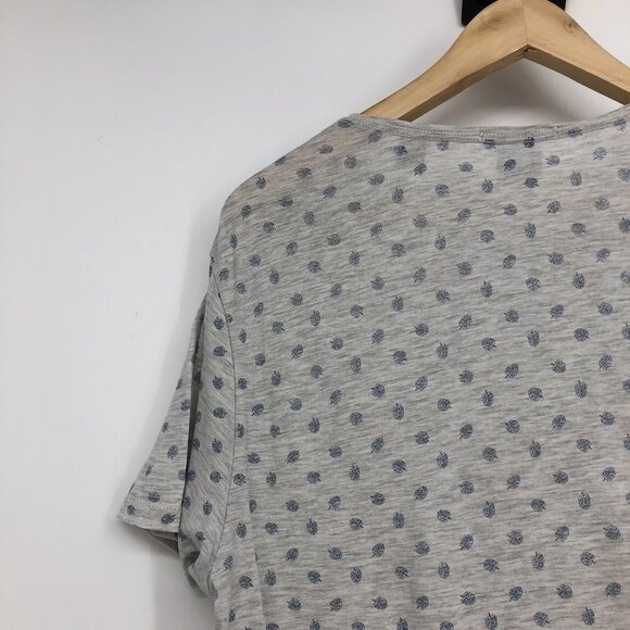 Scotch and Soda light grey palm leaf novelty all over print scoop neck T-shirt M - Picture 7 of 12